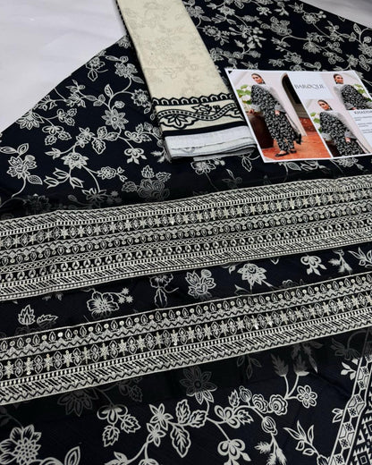 KHADDAR Digital Print 3pc With Patches Design D14