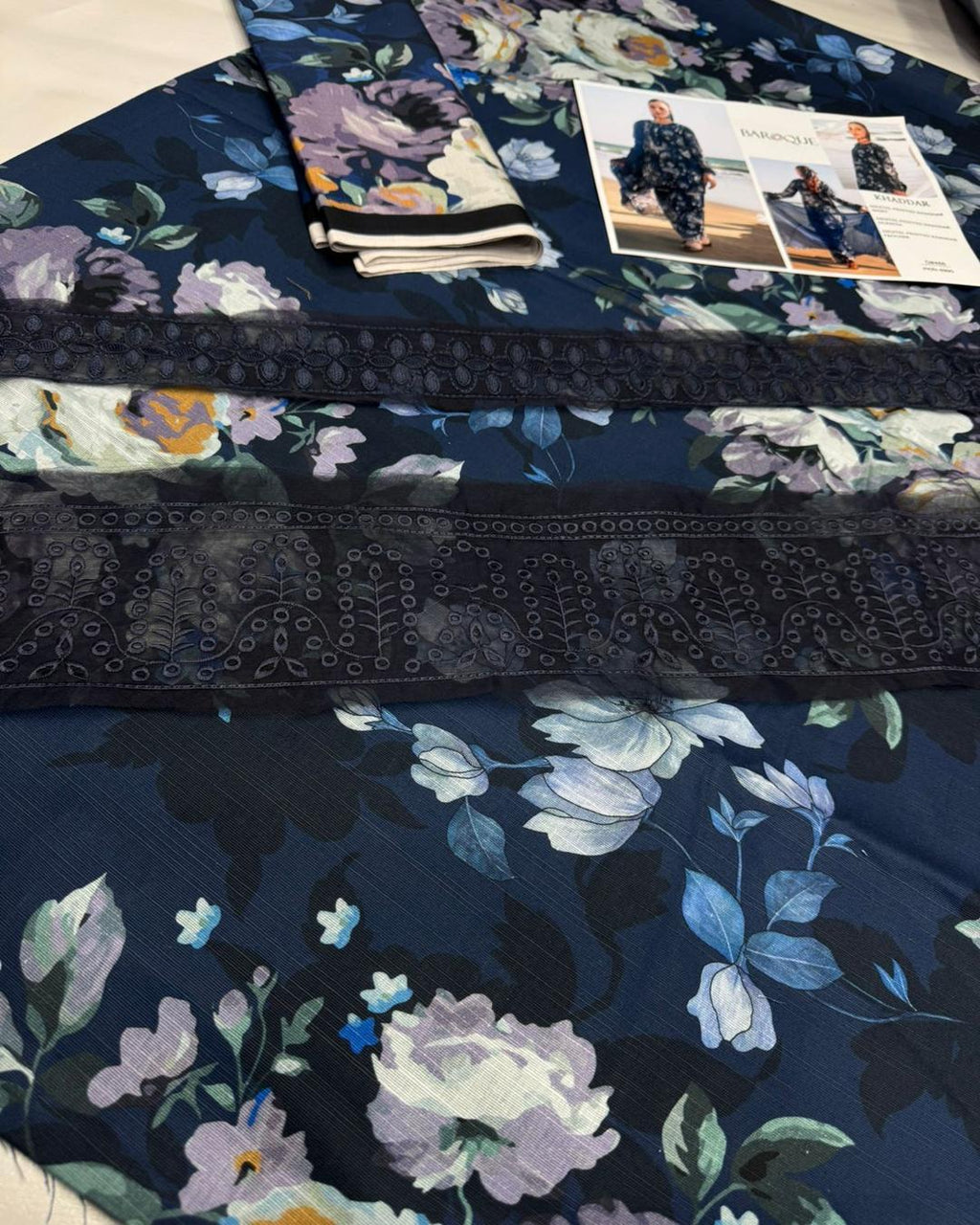 KHADDAR Digital Print 3pc With Patches Design D16