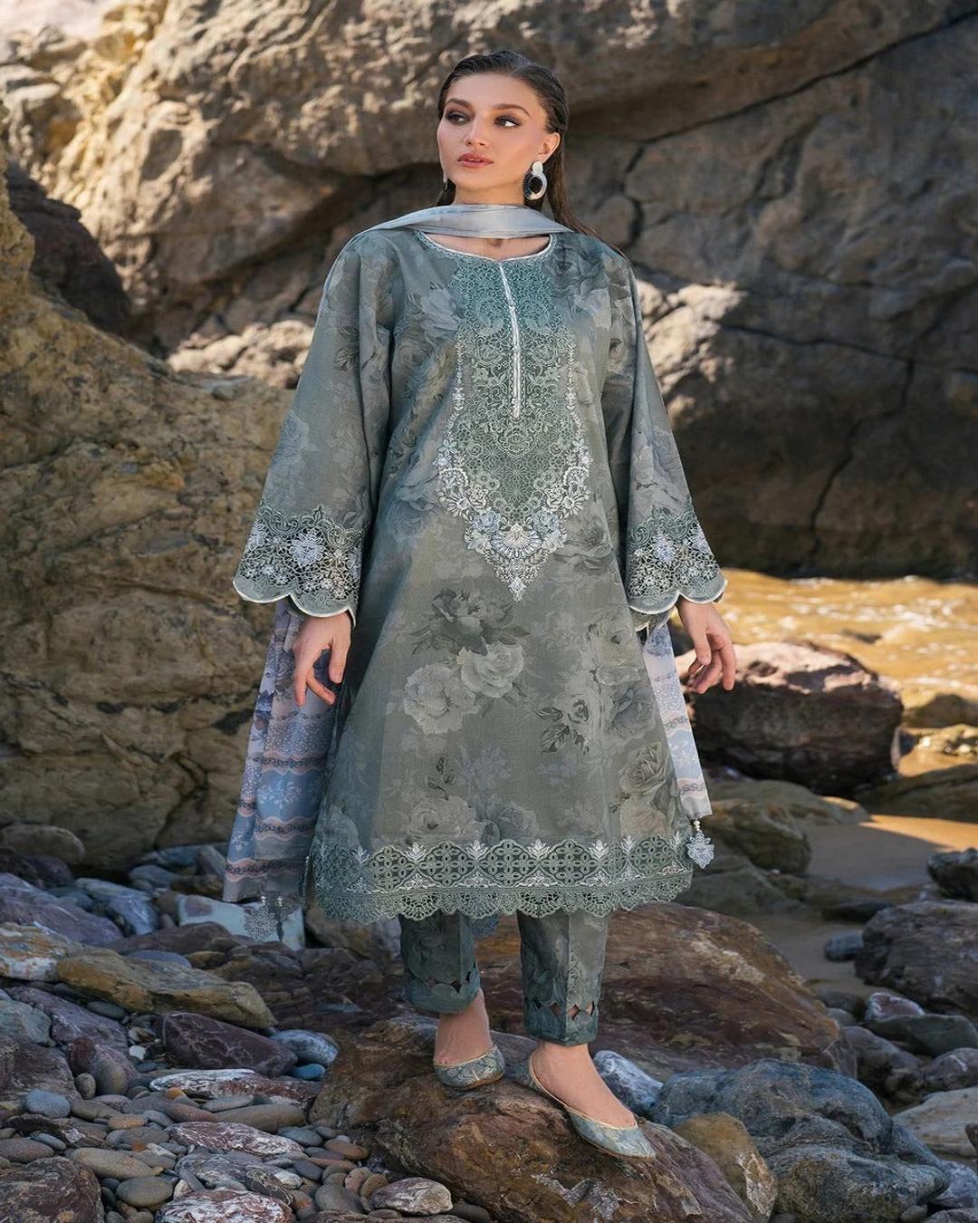 KHADDAR Digital Print 3pc With Patches Design D20