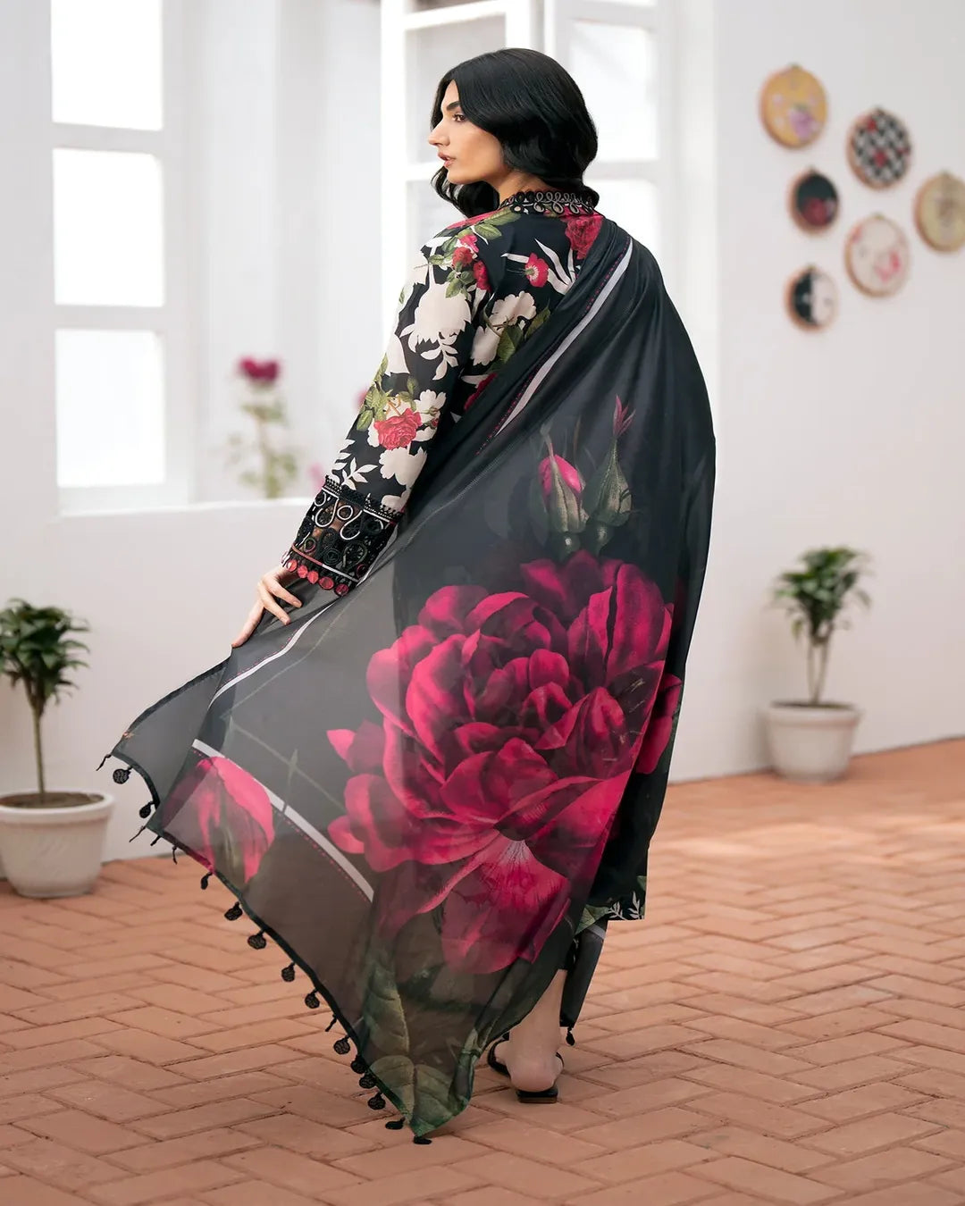 KHADDAR Digital Print 3pc With Patches Design D23