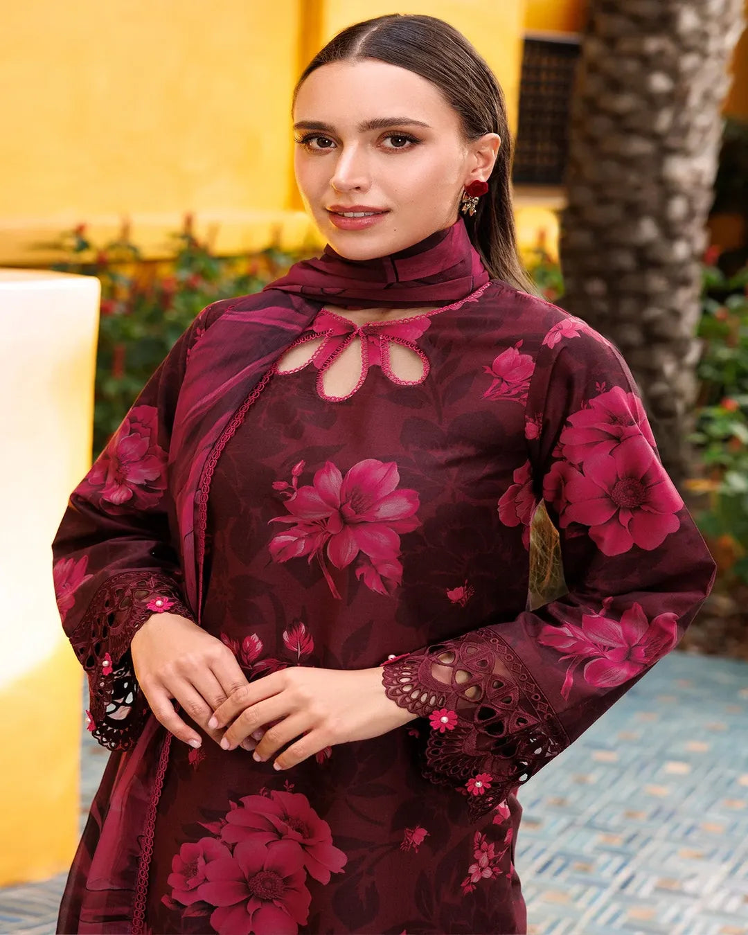 KHADDAR Digital Print 3pc With Patches Design D24