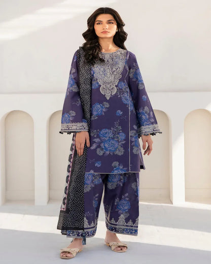 KHADDAR Digital Print 3pc With Patches Design D26