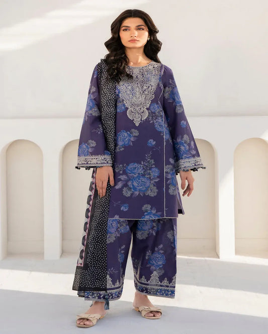 KHADDAR Digital Print 3pc With Patches Design D26