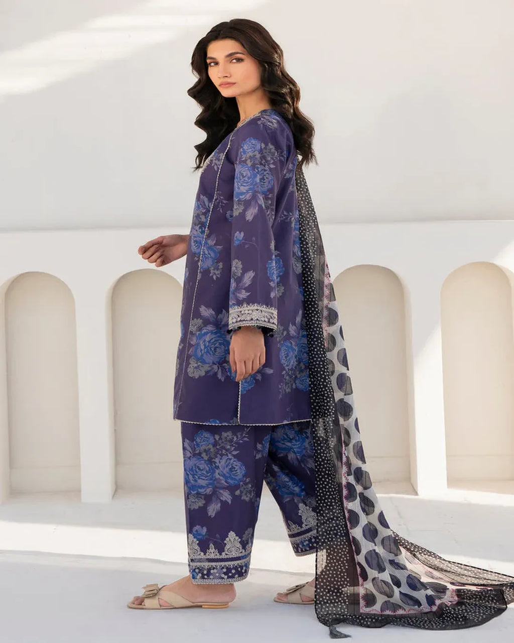 KHADDAR Digital Print 3pc With Patches Design D26