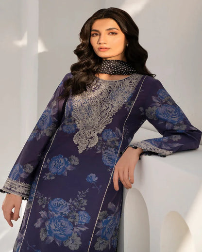 KHADDAR Digital Print 3pc With Patches Design D26