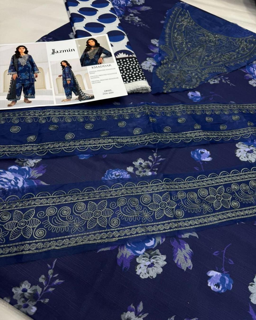 KHADDAR Digital Print 3pc With Patches Design D26