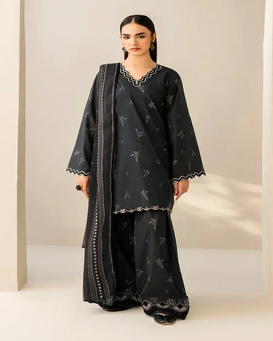 KHADDAR Digital Print 3pc With Patches Design D27