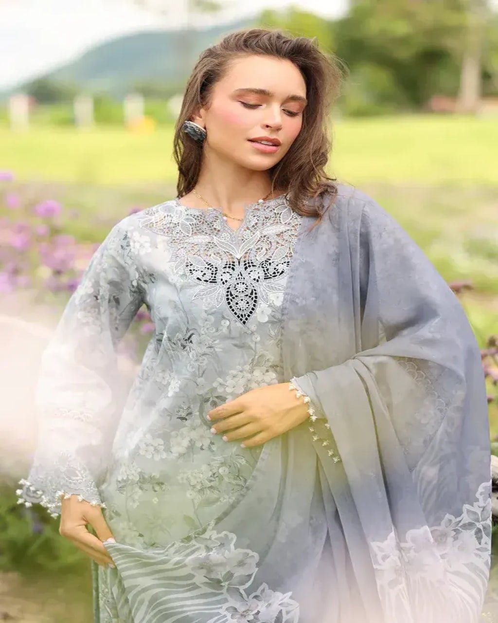 KHADDAR Digital Print 3pc With Patches Design D29