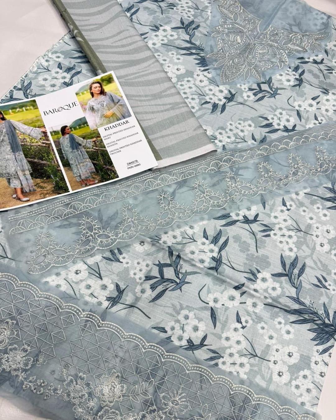 KHADDAR Digital Print 3pc With Patches Design D29