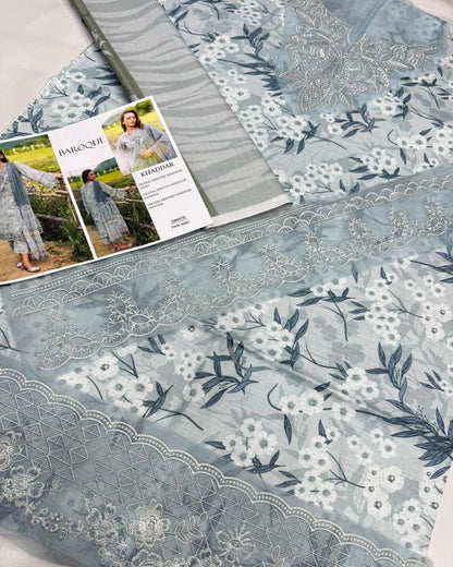 KHADDAR Digital Print 3pc With Patches Design D29