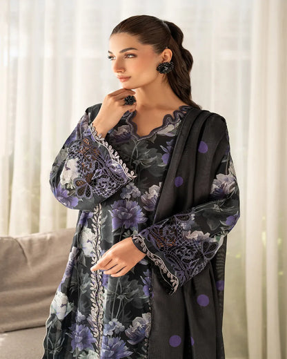 KHADDAR Digital Print 3pc With Patches Design D32