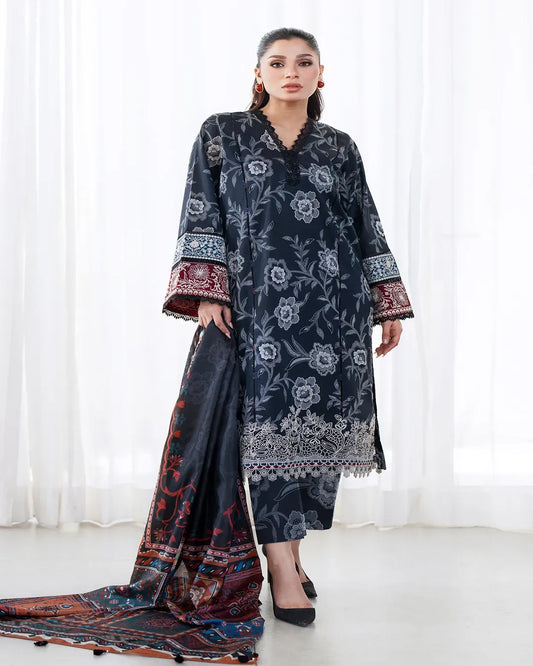 KHADDAR Digital Print 3pc With Patches Design D33