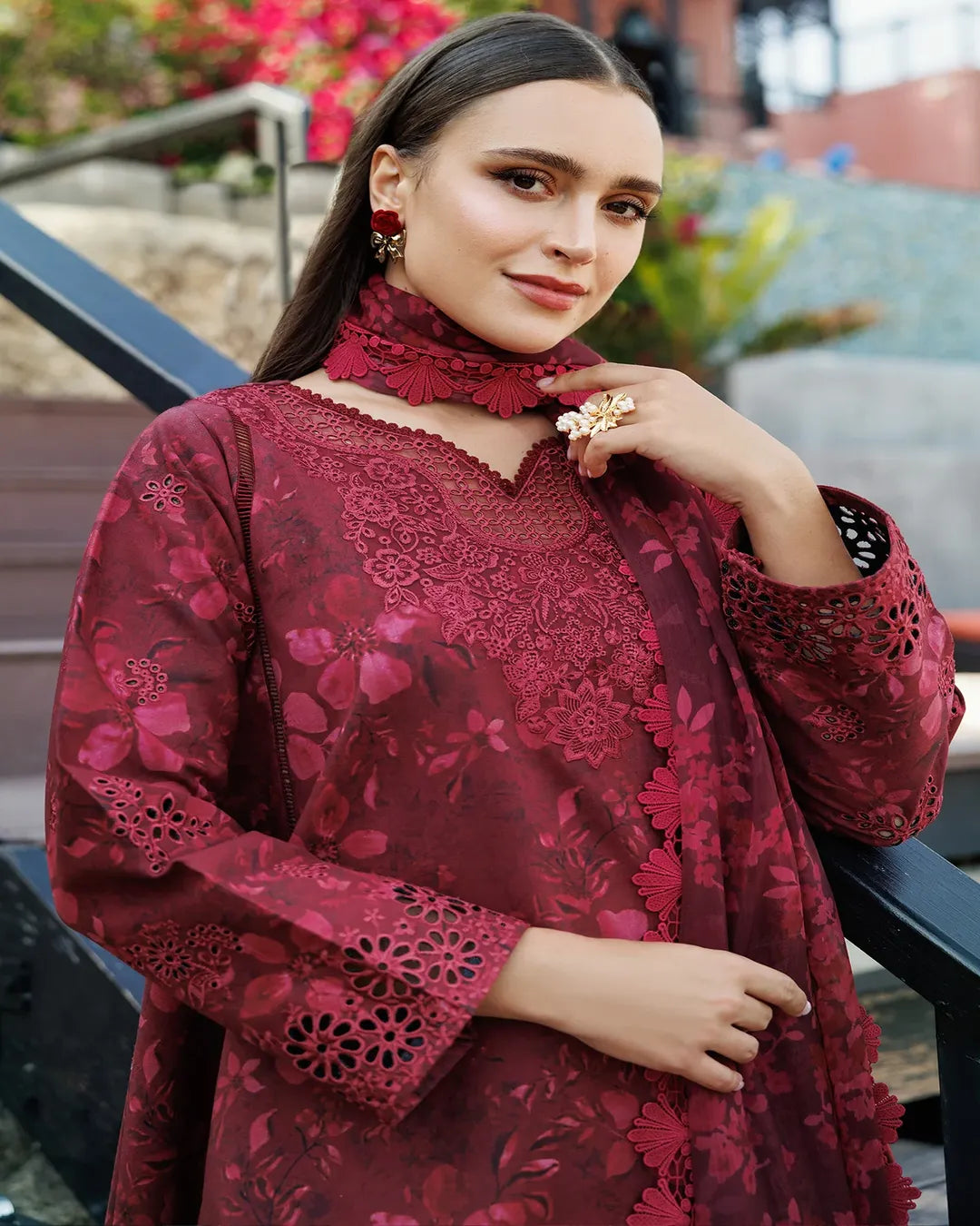 KHADDAR Digital Print 3pc With Patches Design D34