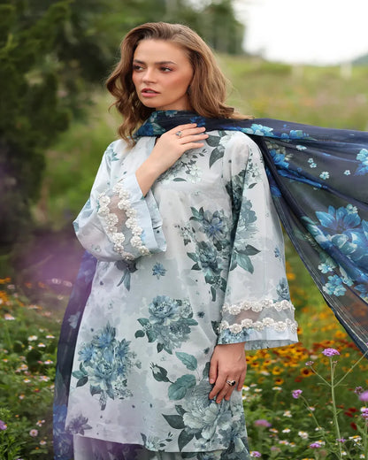 KHADDAR Digital Print 3pc With Patches Design D36