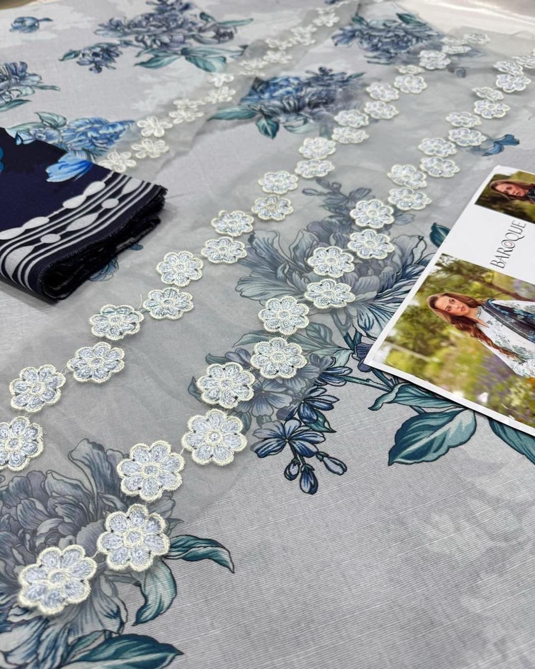 KHADDAR Digital Print 3pc With Patches Design D36