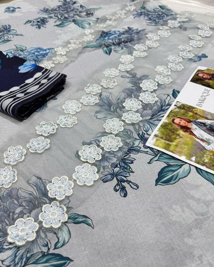 KHADDAR Digital Print 3pc With Patches Design D36