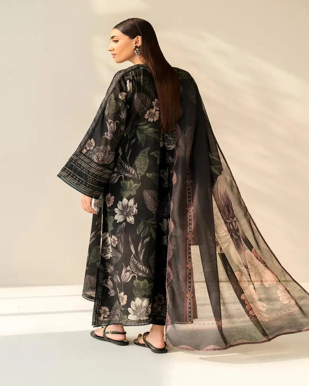 KHADDAR Digital Print 3pc With Patches Design D37