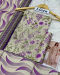 LINEN 3pc Full Embroidered Design D24