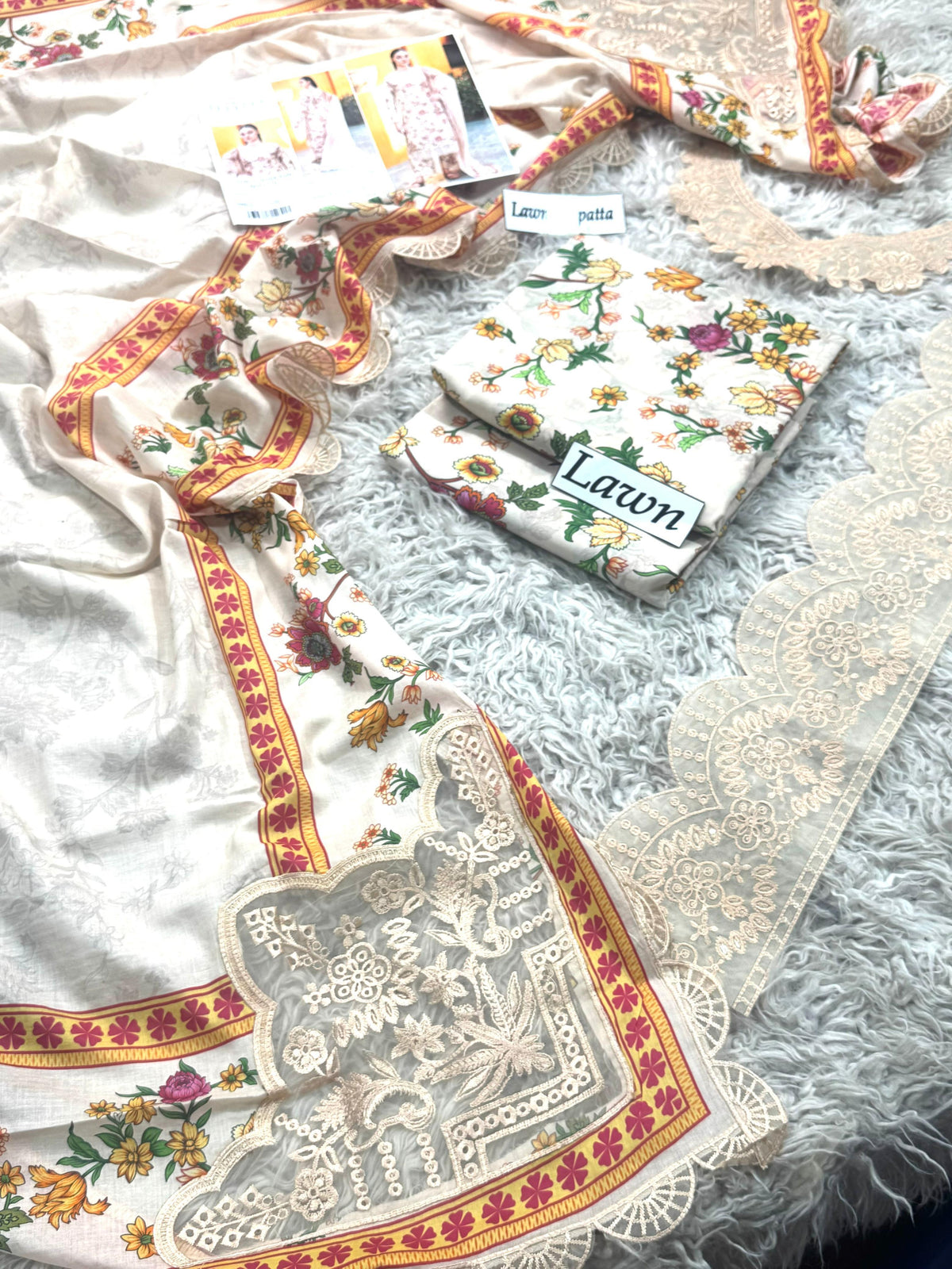 LAWN READY TO WEAR DUPATTA  UNSTICH 3PC