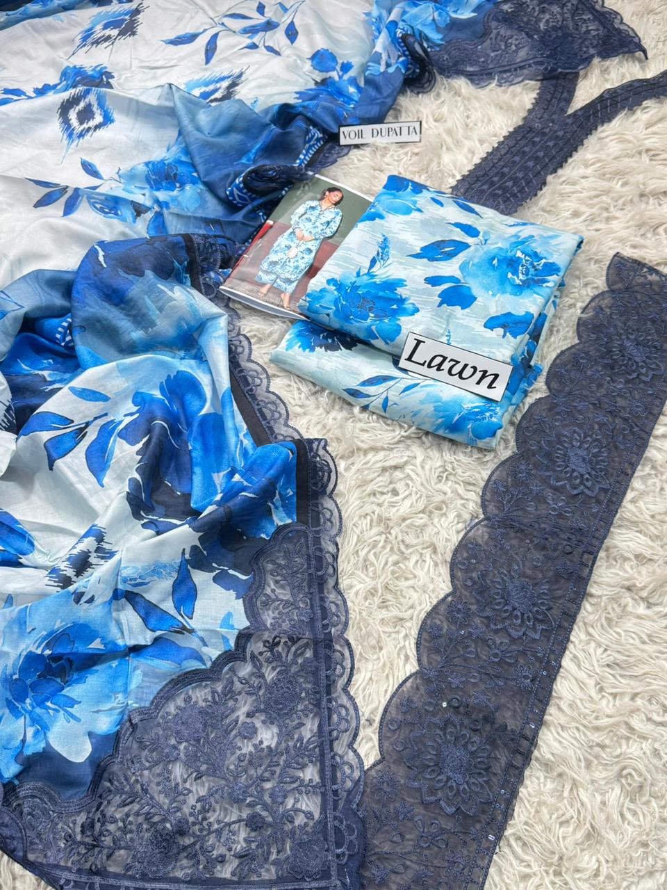 LAWN READY TO WEAR DUPATTA  UNSTICH 3PC