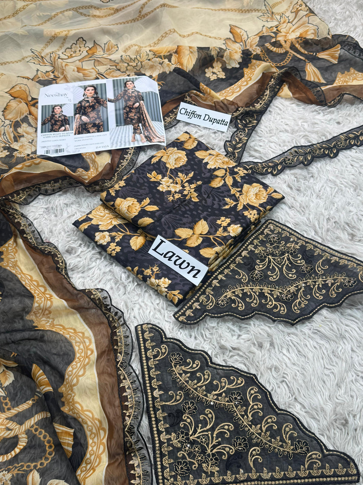 LAWN READY TO WEAR DUPATTA CHIFFON 3PC
