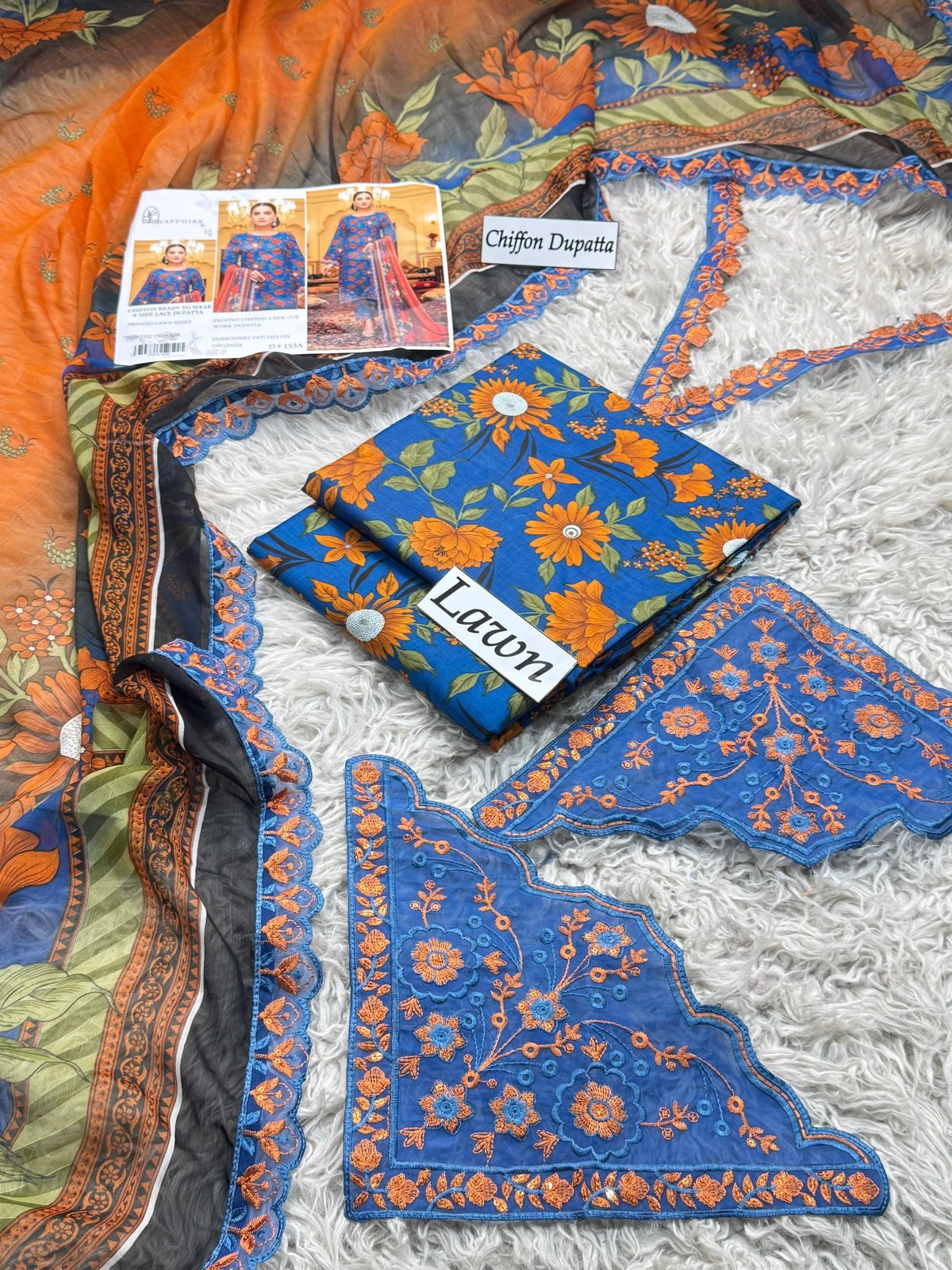 LAWN READY TO WEAR DUPATTA CHIFFON 3PC