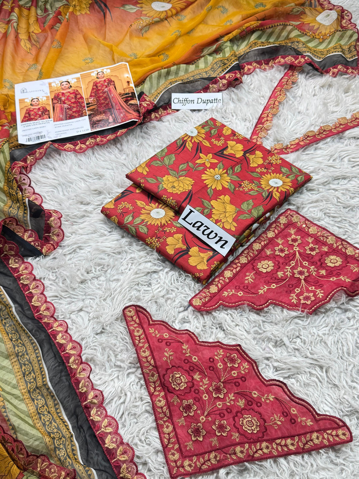 LAWN READY TO WEAR DUPATTA CHIFFON 3PC
