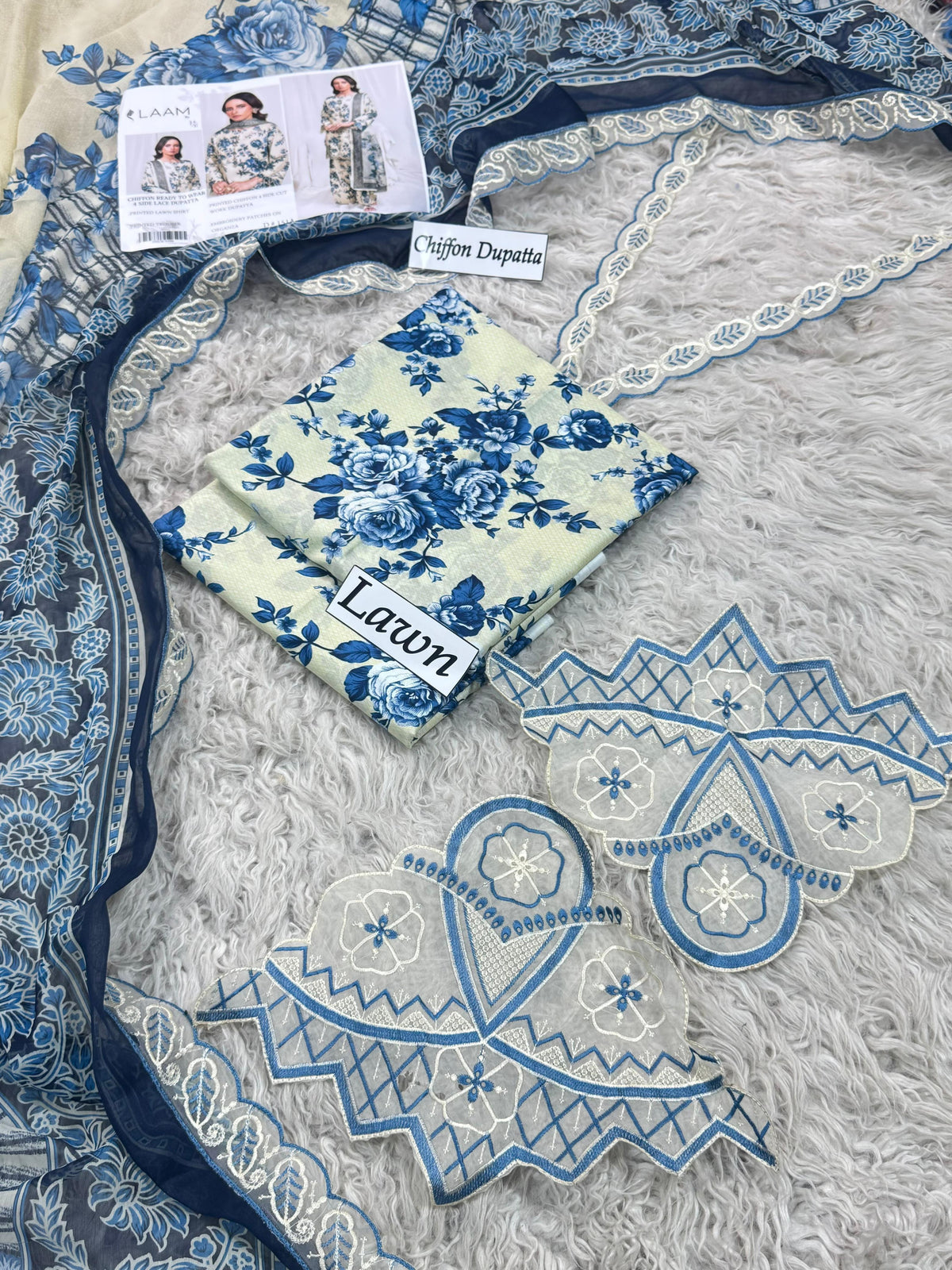 LAWN READY TO WEAR DUPATTA CHIFFON 3PC