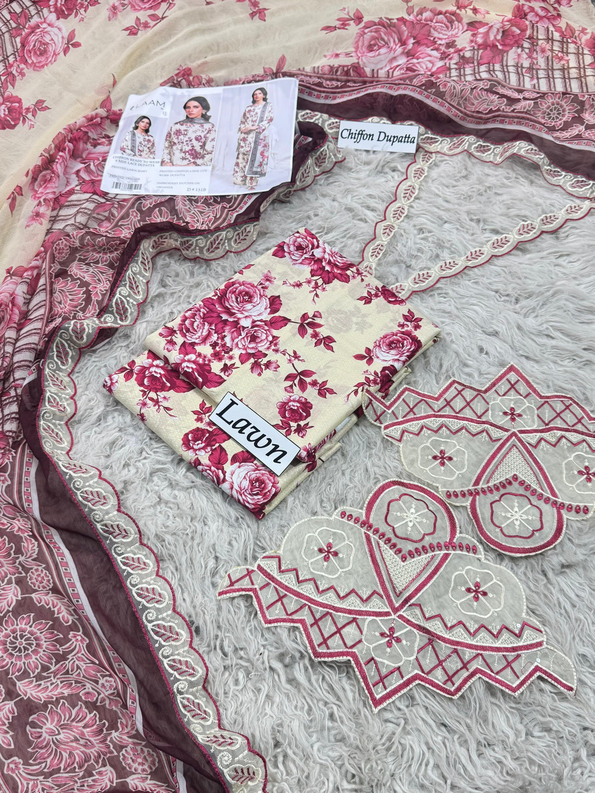 LAWN READY TO WEAR DUPATTA CHIFFON 3PC