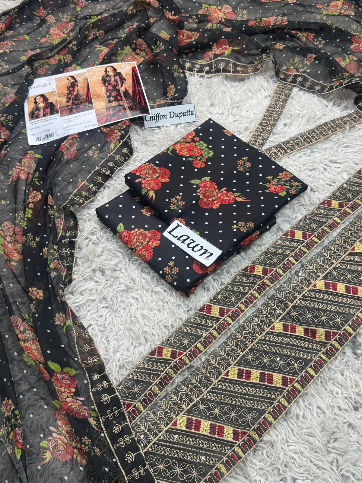 LAWN READY TO WEAR DUPATTA CHIFFON 3PC