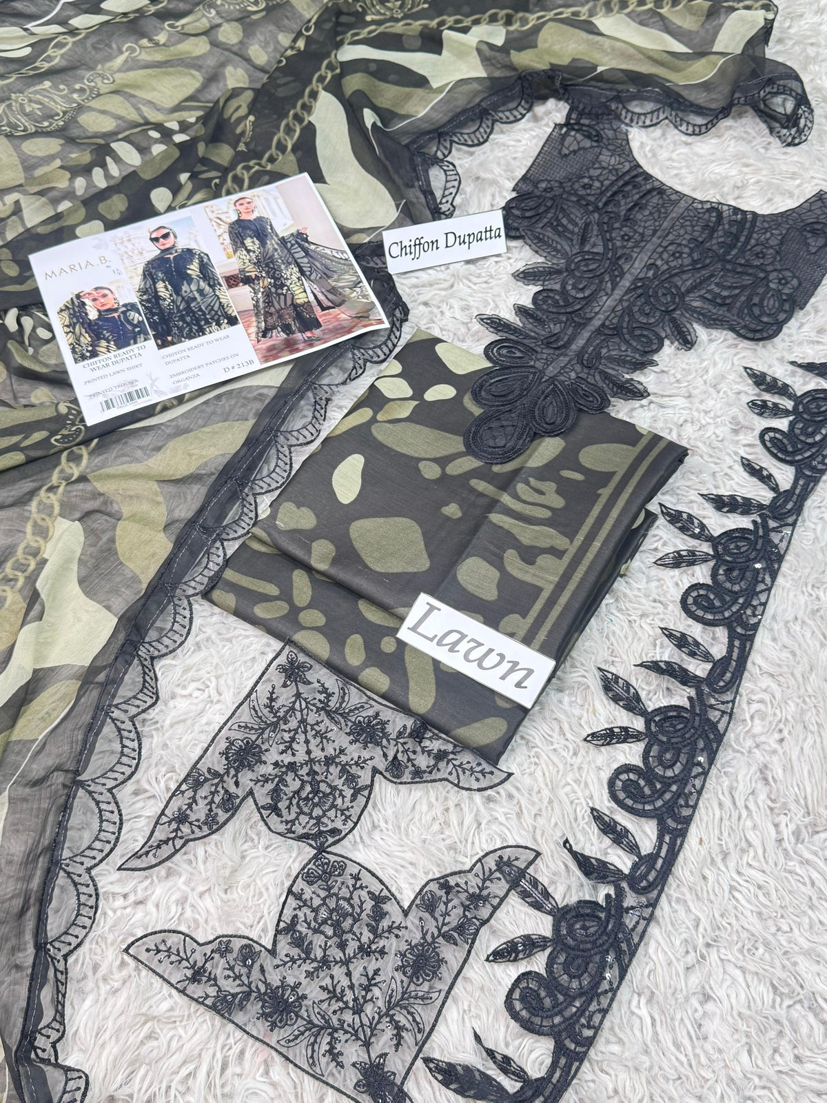 LAWN READY TO WEAR CHIFFON DUPATTA 3PC