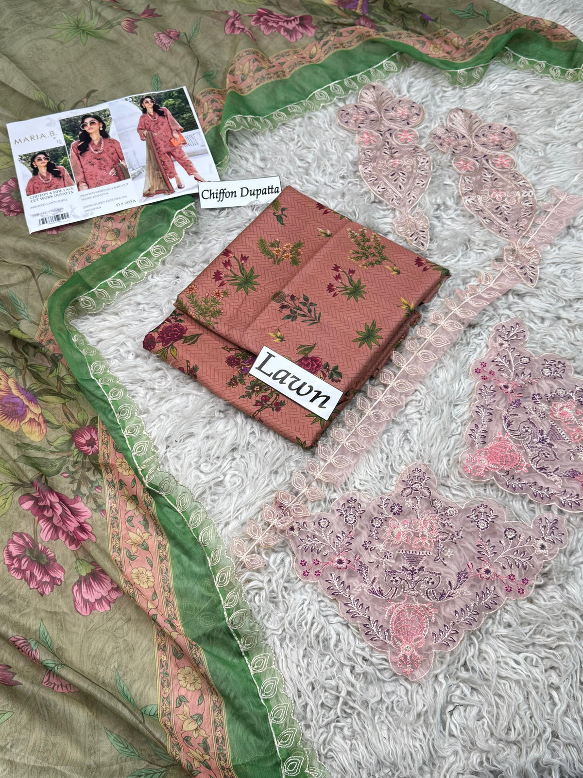 LAWN READY TO WEAR CHIFFON DUPATTA 3PC