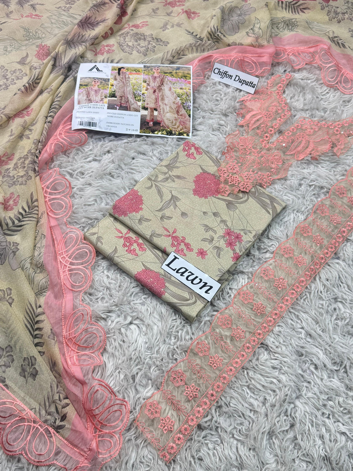 LAWN READY TO WEAR CHIFFON DUPATTA 3PC