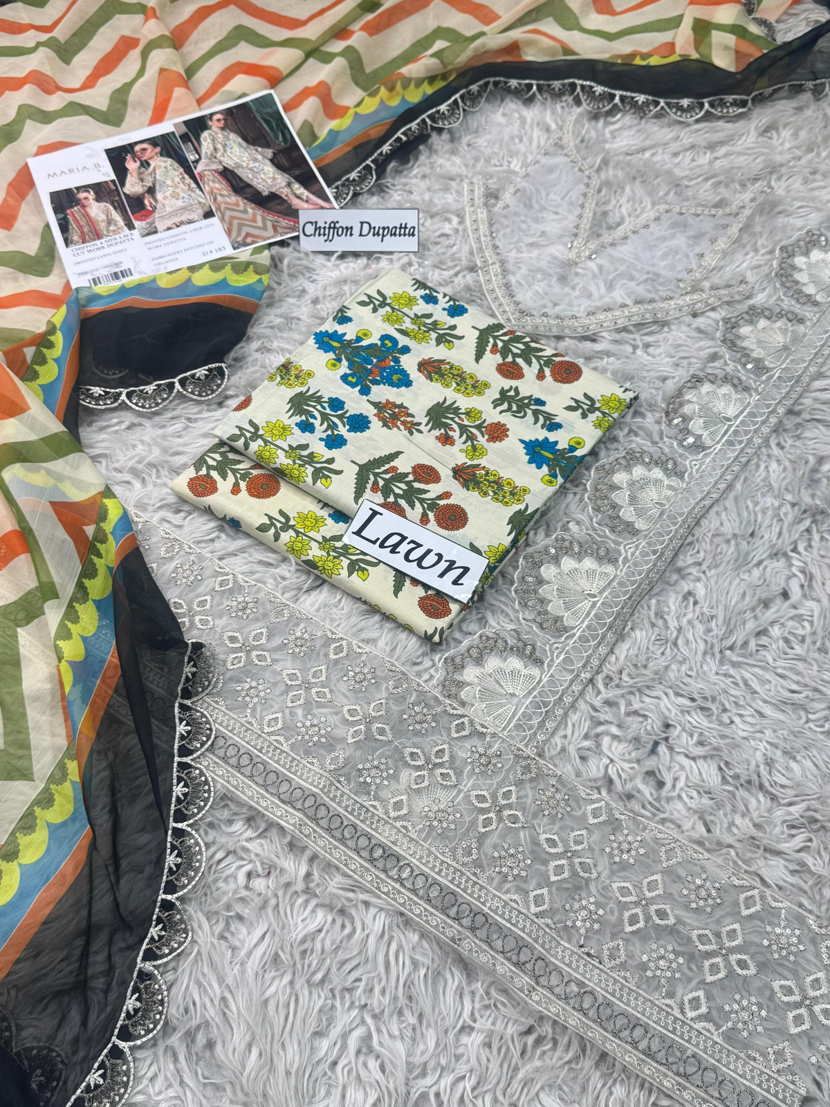 LAWN READY TO WEAR CHIFFON DUPATTA 3PC
