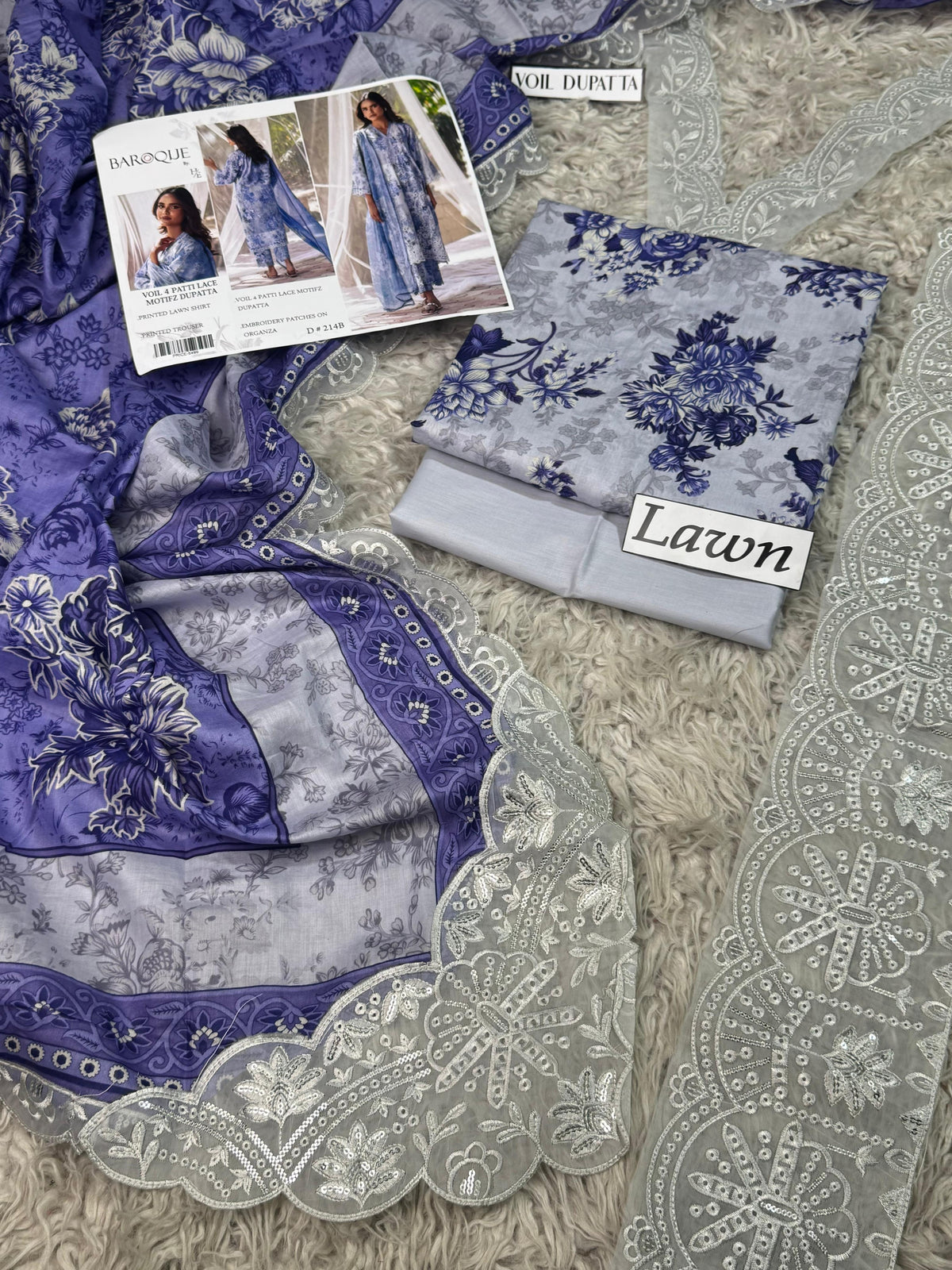 LAWN READY TO WEAR DUPATTA  UNSTICH 3PC