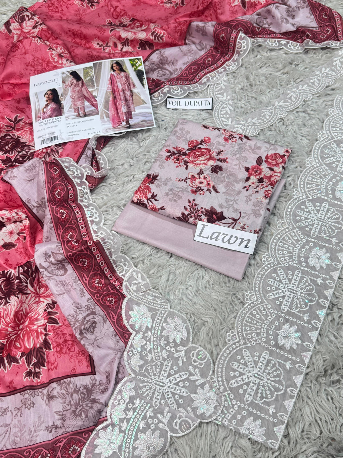 LAWN READY TO WEAR DUPATTA  UNSTICH 3PC
