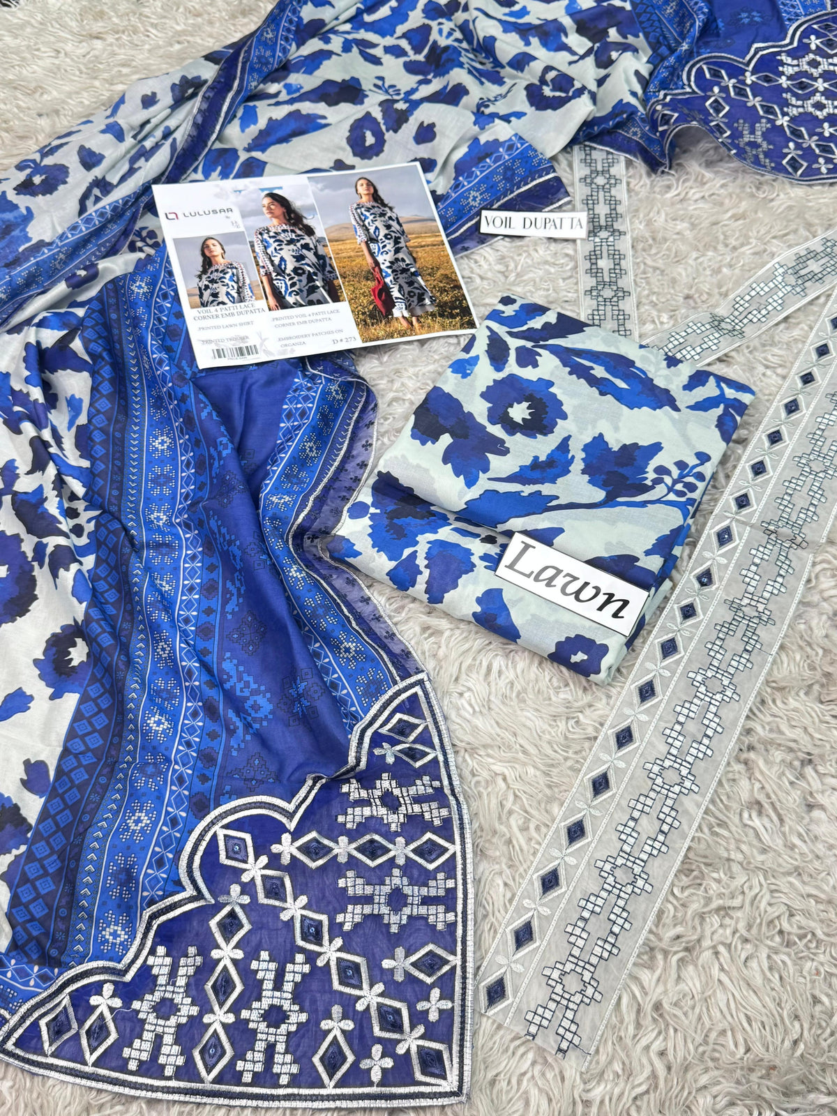 LAWN READY TO WEAR DUPATTA UNSTICH 3PC