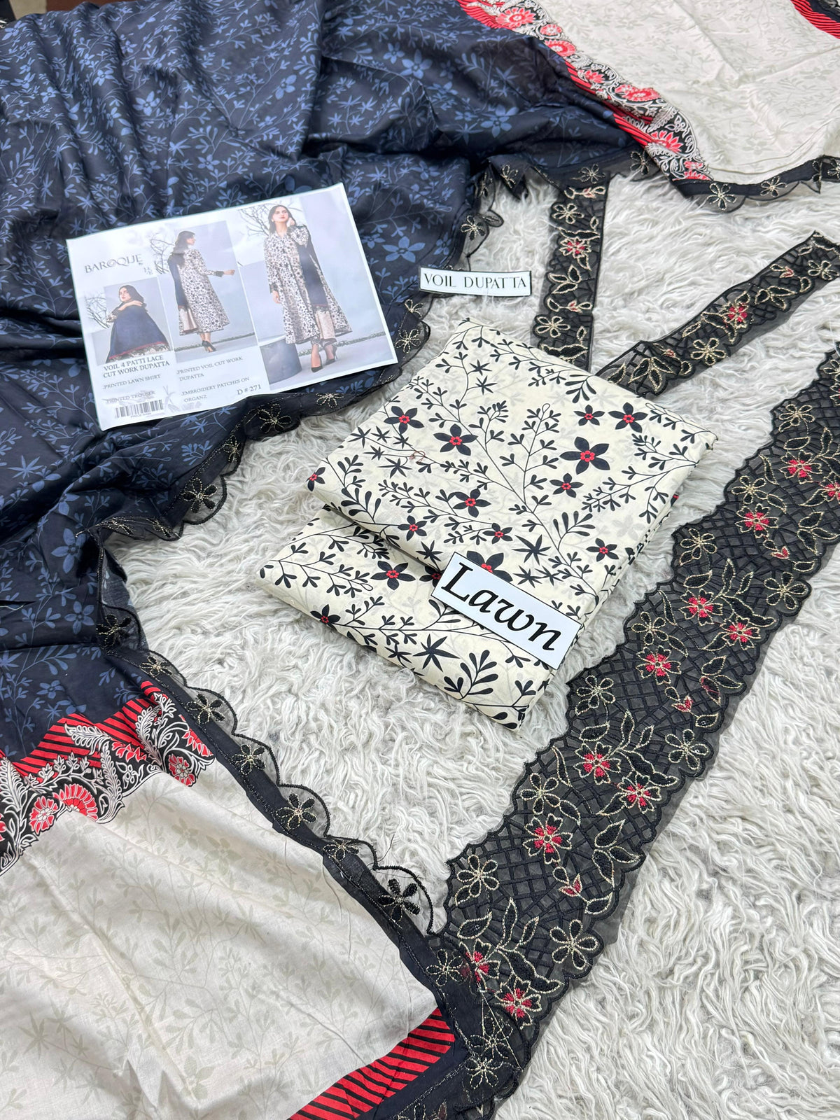 LAWN READY TO WEAR DUPATTA UNSTICH 3PC