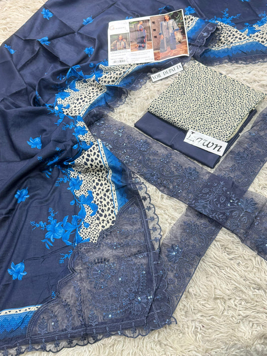 LAWN READY TO WEAR DUPATTA  UNSTICH 3PC