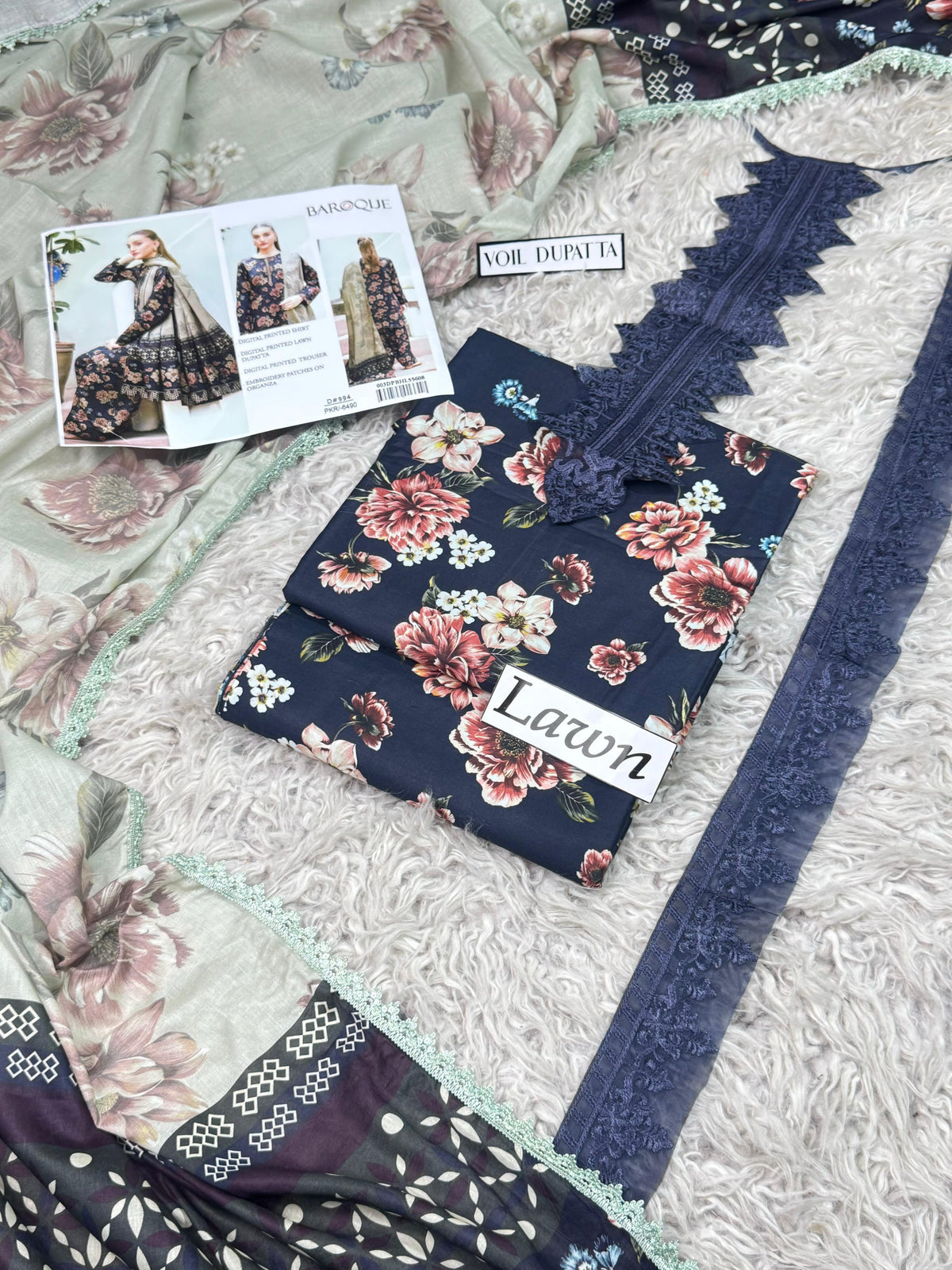 LAWN Digital Print 3pc With LAWN READY TO WEAR DUPATTA