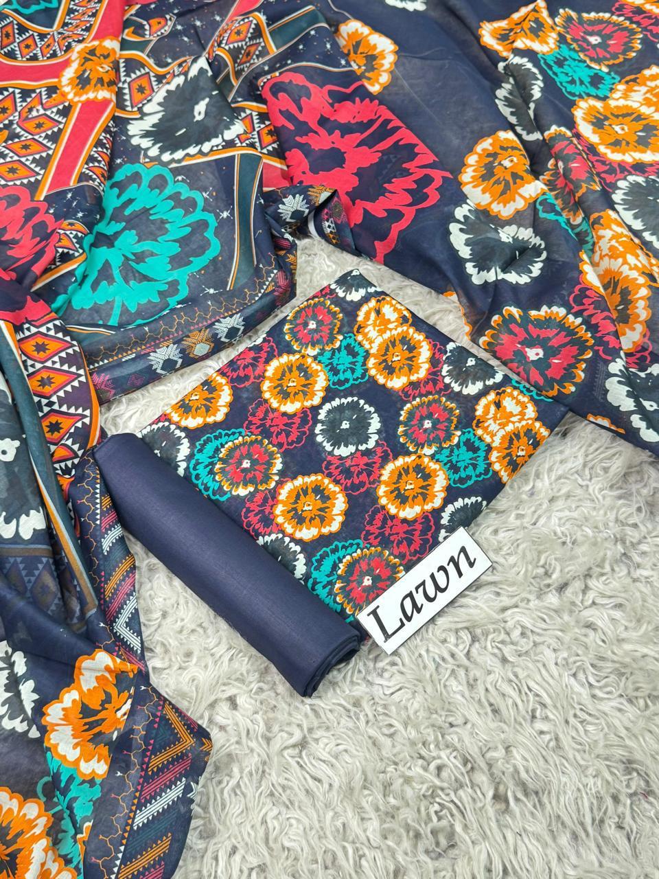 LAWN PRINTED 3PC